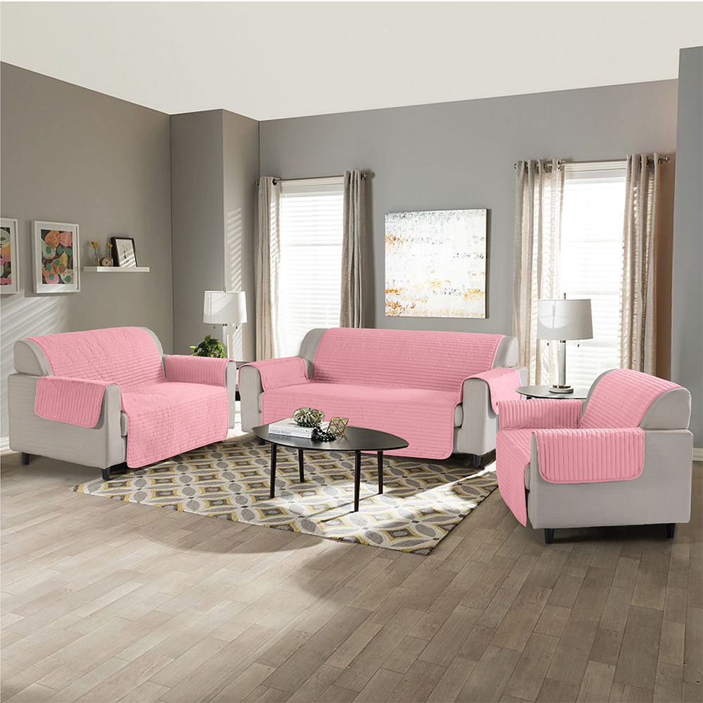 99,99% Poliészter szilárd, kettős oldalú használati kanapéfedél 3 darabos készlet