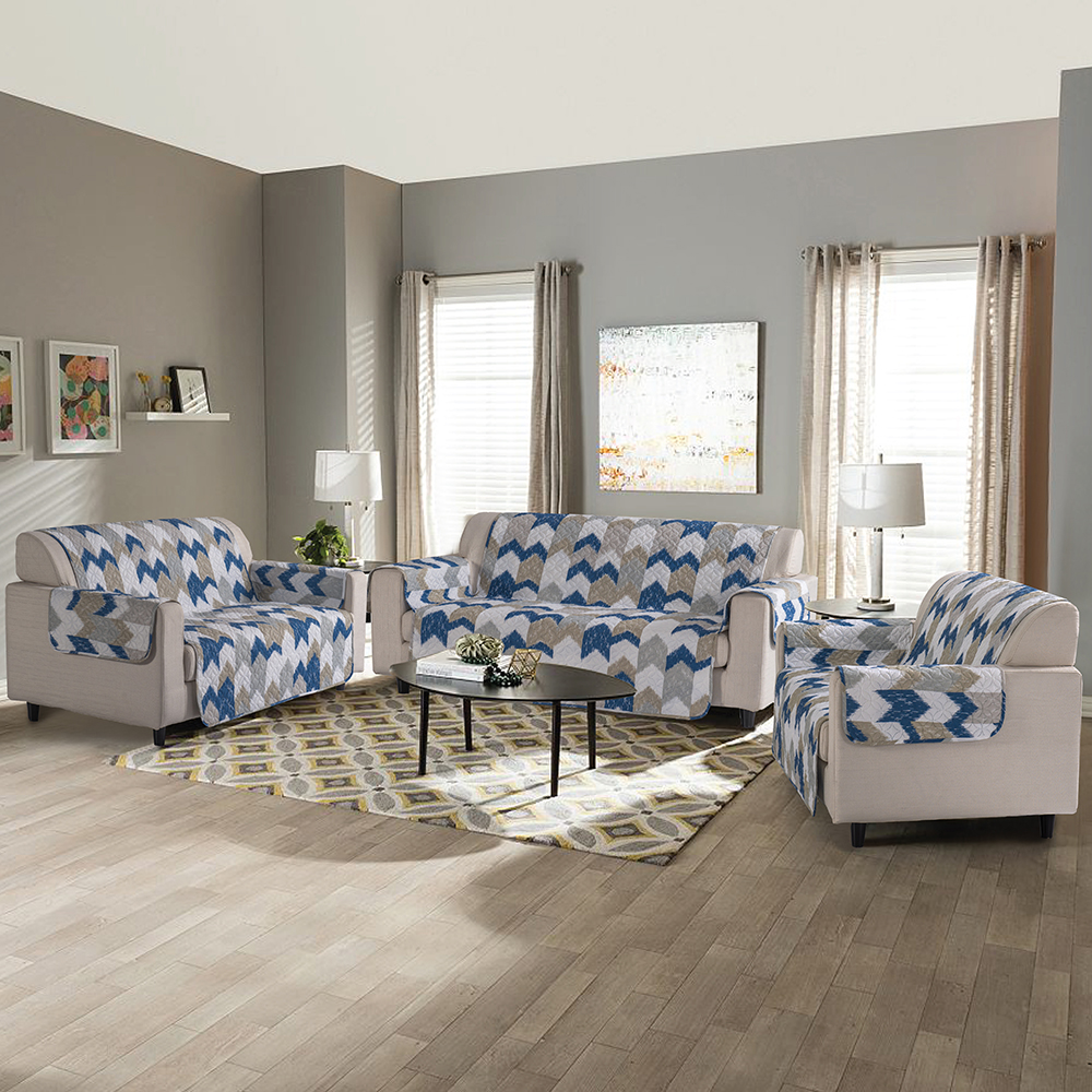 99,99% poliészter nyomtatott és szilárd, kettős oldalú használati kanapéfedél 3 darabos készlet